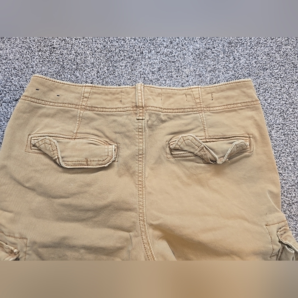 Hollister Men's Khaki Cargo Shorts Tan Utility Pockets Button Fly Y2K Size 30 - Picture 7 of 10